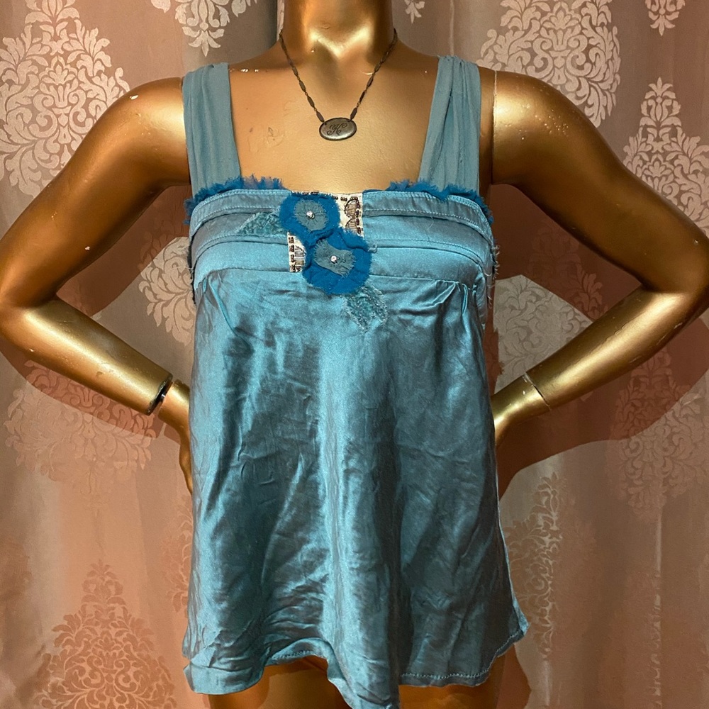Lux for Urban Outfitters, Distressed Teal Tank